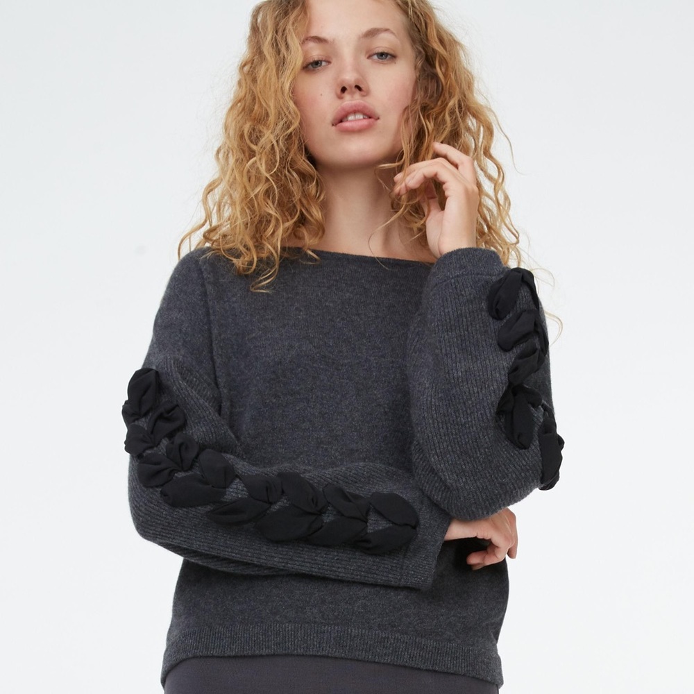 Club Monaco Cashmere Sweater with Laceup Detail